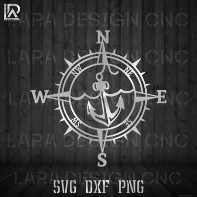 compass anchor dxf svg files for cnc plasma