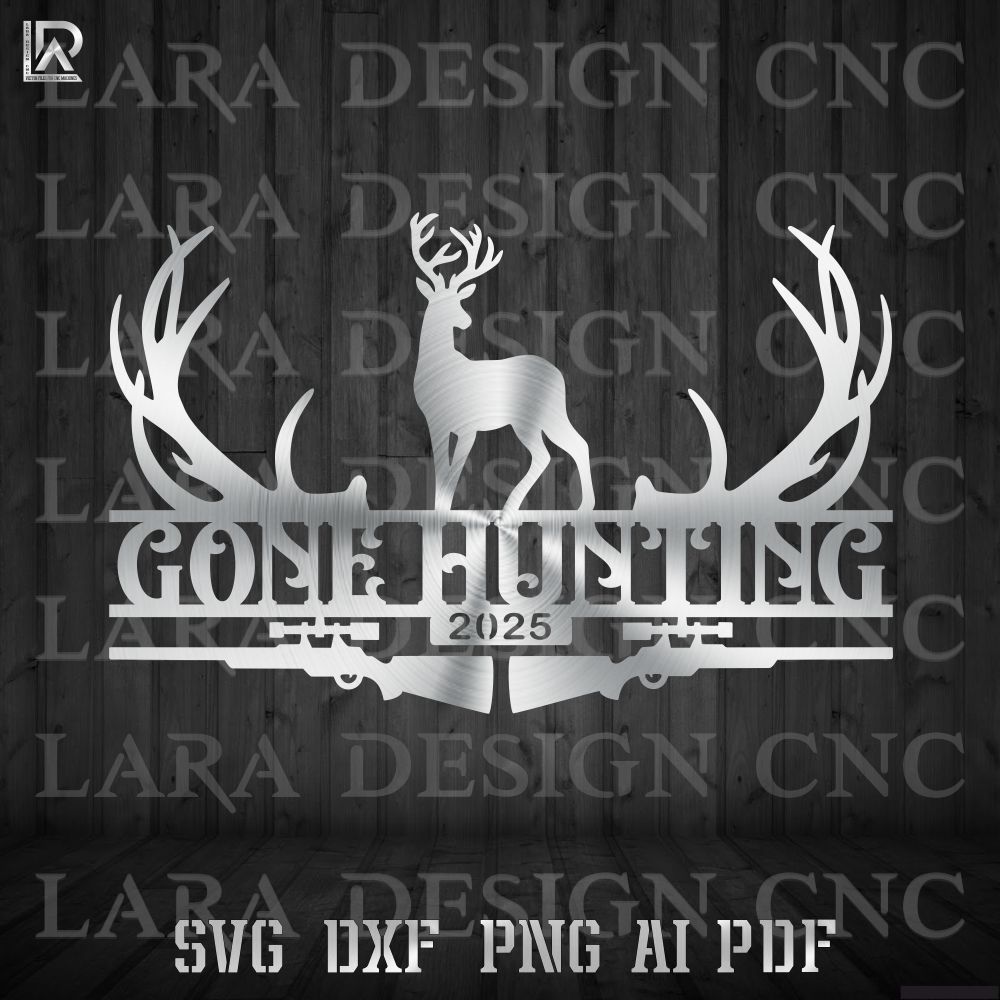 gone hunting monogram clipart