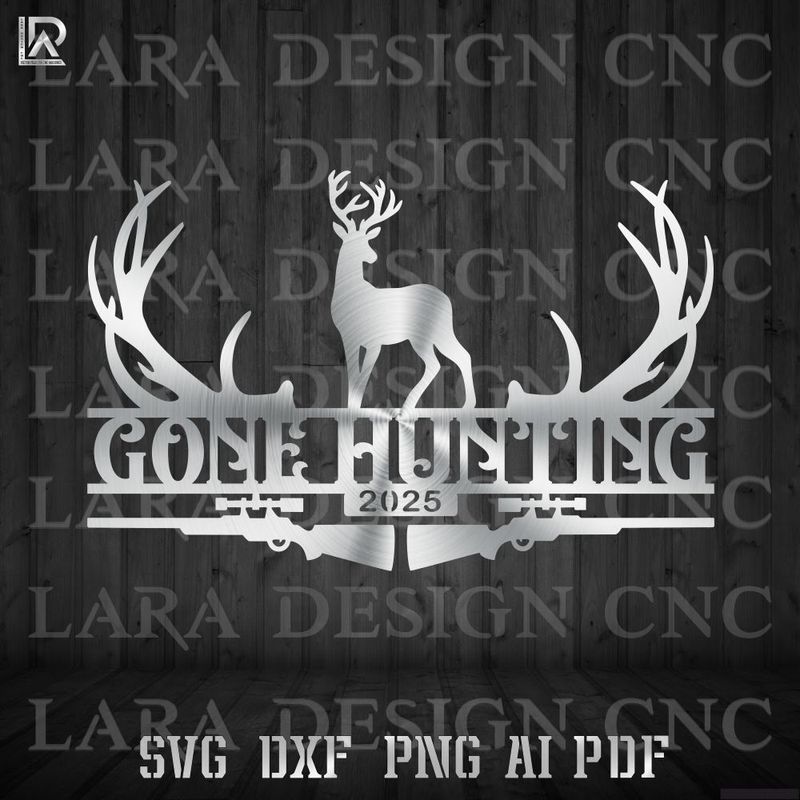 gone hunting monogram clipart
