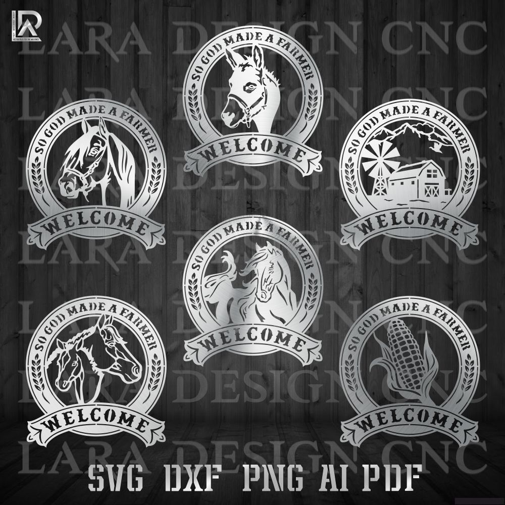 FARM WELCOME SIGNS - DXF - SVG - PDF - AI - CUT FILES