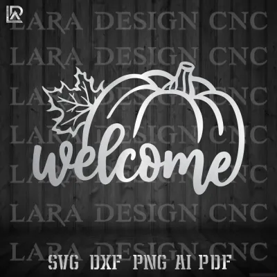 PUMPKIN WELCOME - DXF - SVG - AI - PDF - CNC FILES pumpkin dxf
