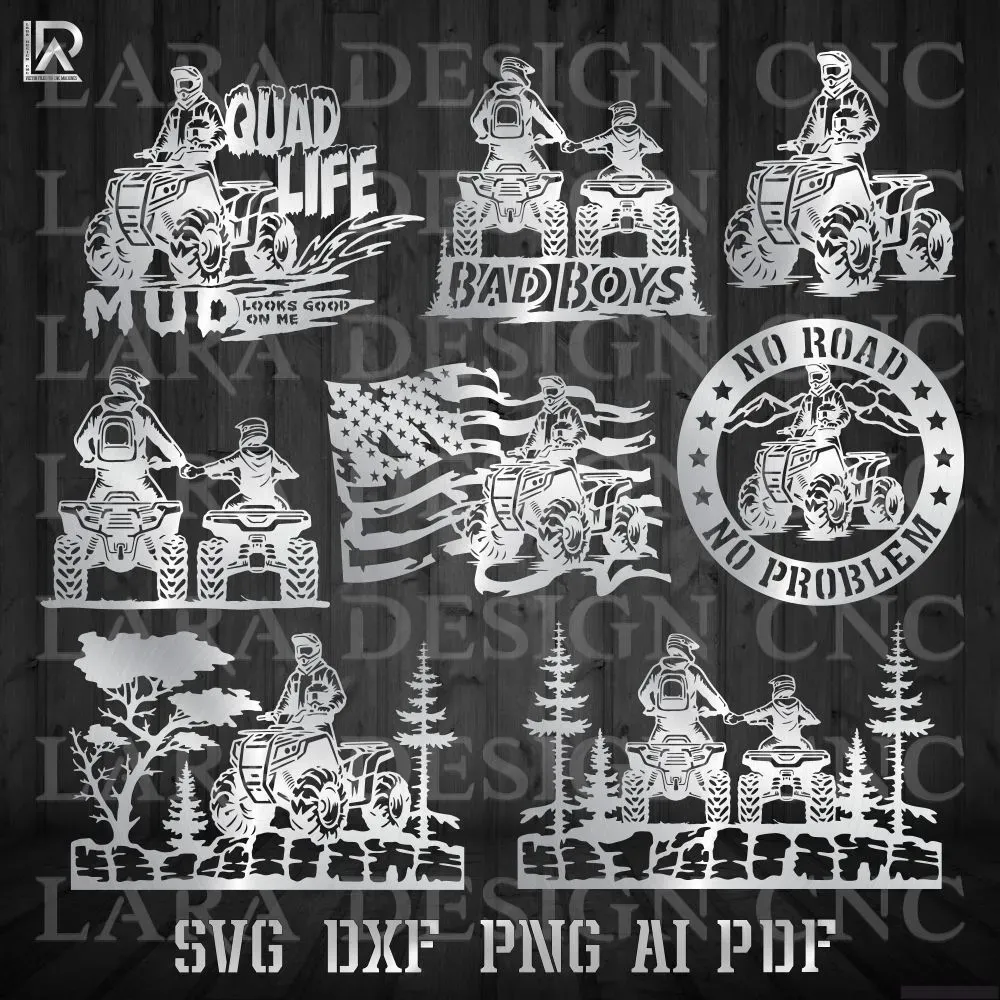 Quad bike Dxf Svg files