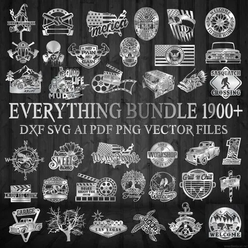 EVERYTHING PACKAGE 1900+ DXF - SVG - PDF - AI - CNC FILES