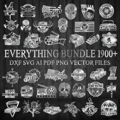 EVERYTHING PACKAGE 1900+ DXF - SVG - PDF - AI - CNC FILES