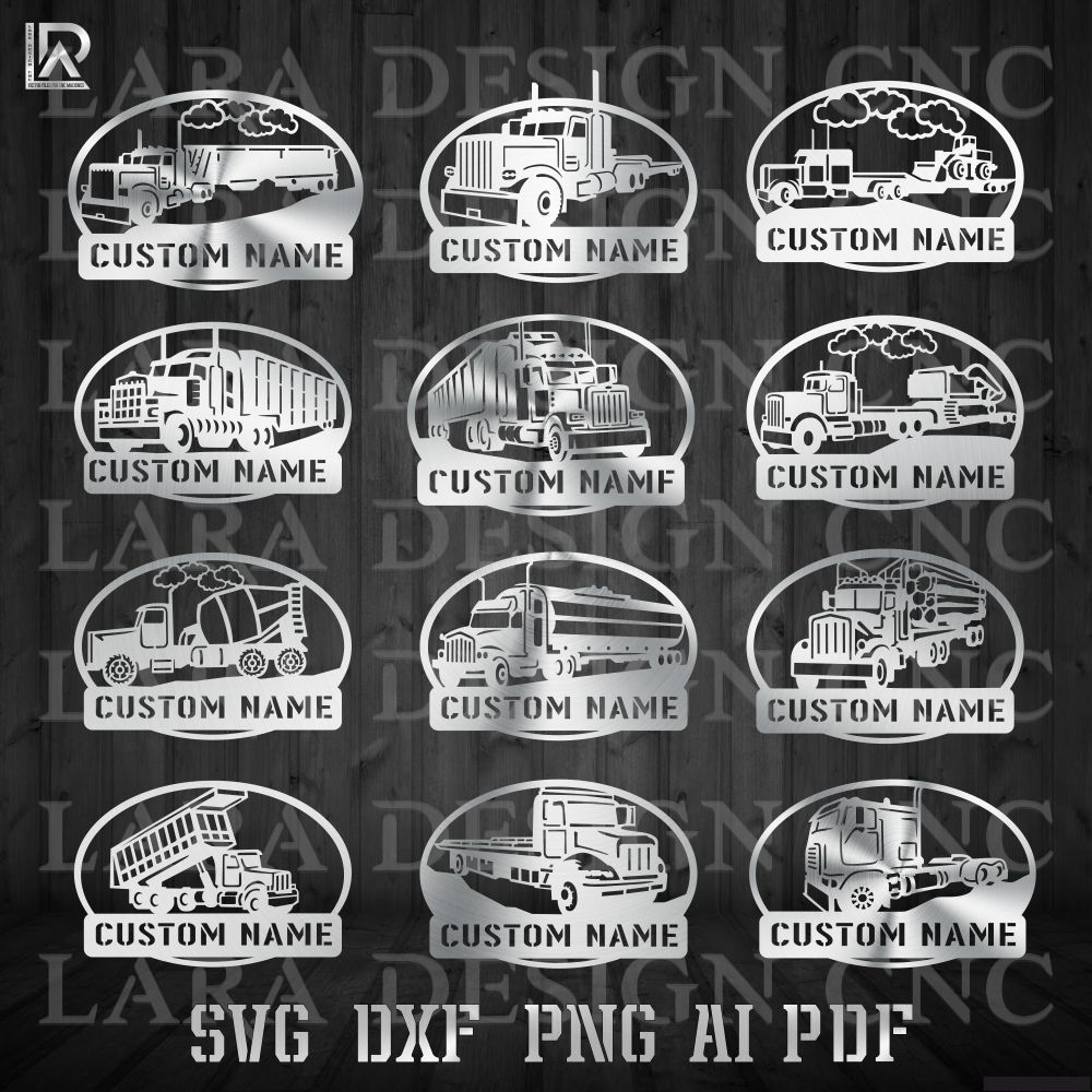 trucks oval monogram , custom cnc plasma and laser cutting design