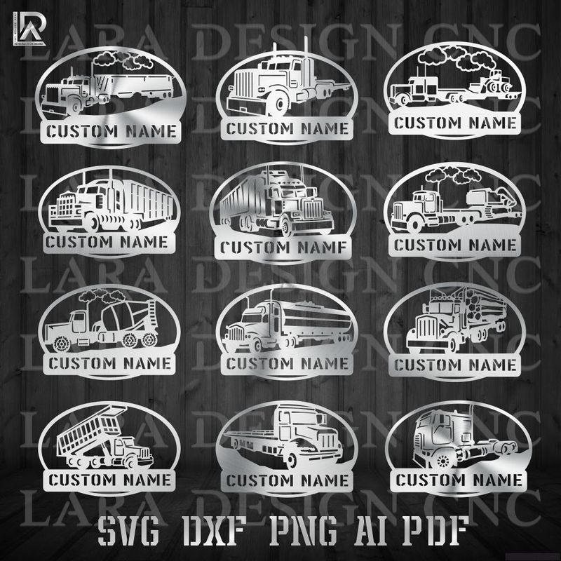 trucks oval monogram , custom cnc plasma and laser cutting design