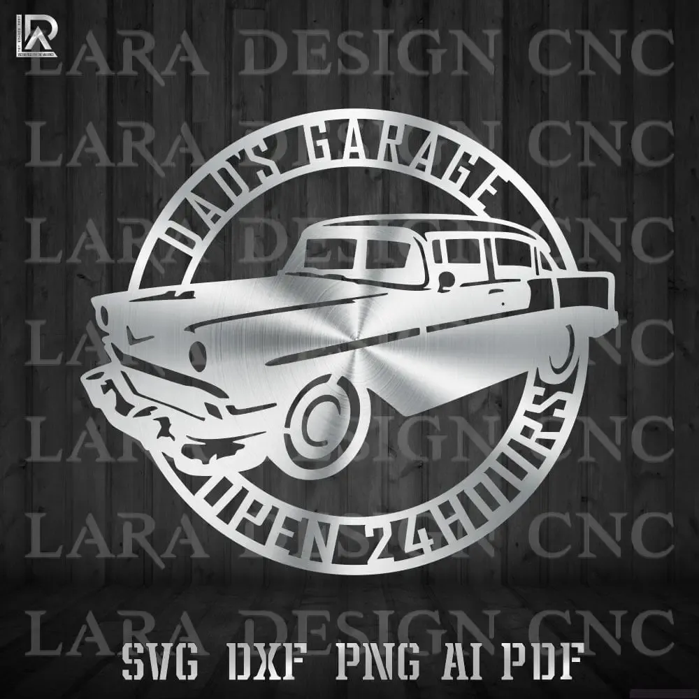 vector design svg monogram dad's garage open 24 hours