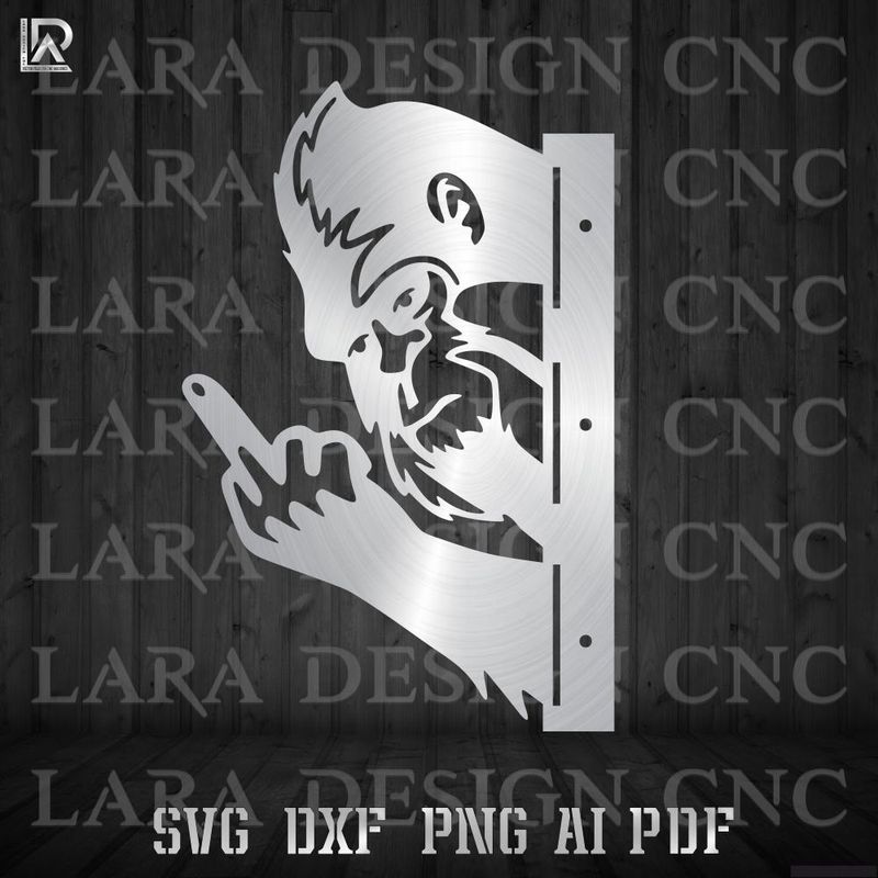 PEEKING BIGFOOT MIDDLE FINGER - DXF - SVG - PDF - AI - CUT FILES