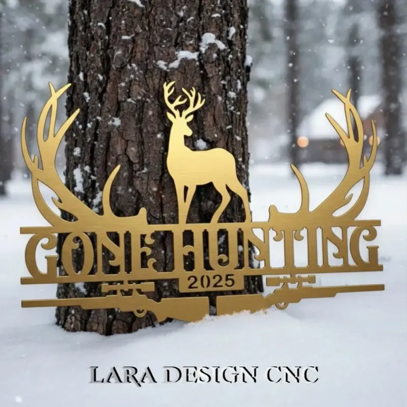 Custom hunting monogram for CNC cutting. Deer silhouette metal art. DXF, SVG, AI, PDF for hunters.