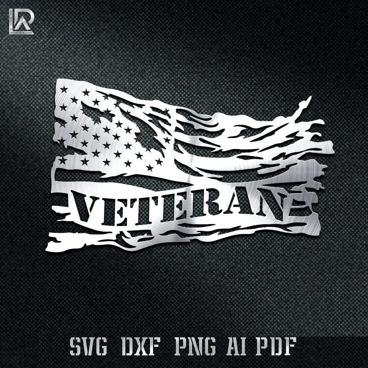 Veteran tattered american flag - Dxf - Svg - Pdf - Ai - Ready to cut