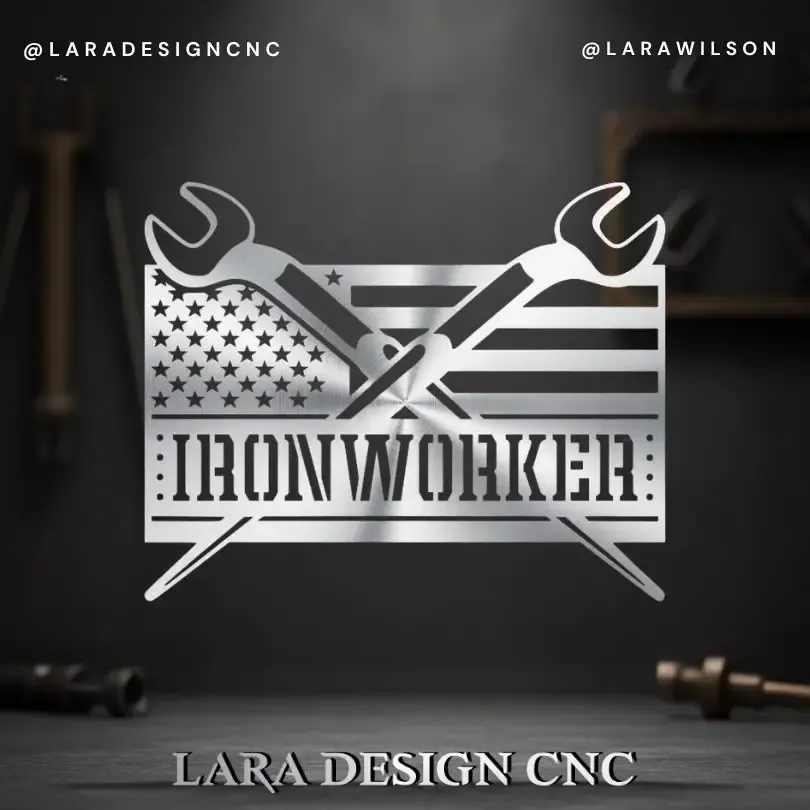 ironworker flag dxf svg files for cnc plasma cutting