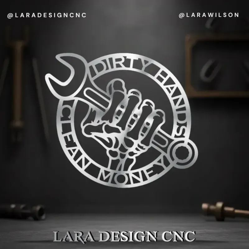 Dirty Hands Clean Money Free CNC Design DXF, SVG, AI, PDF dirty hands clean money design file clipart silhouette