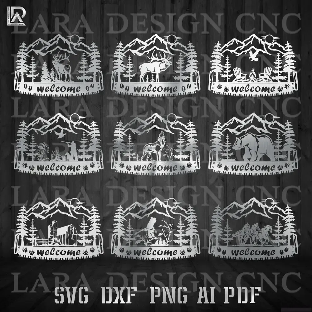 Digital download of 12 unique crosscut saw templates, optimized for laser cutting and plasma cutting, 