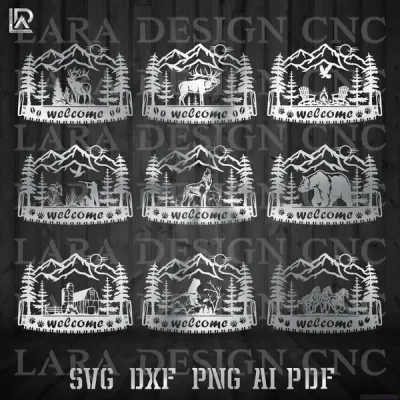 Digital download of 12 unique crosscut saw templates, optimized for laser cutting and plasma cutting, 