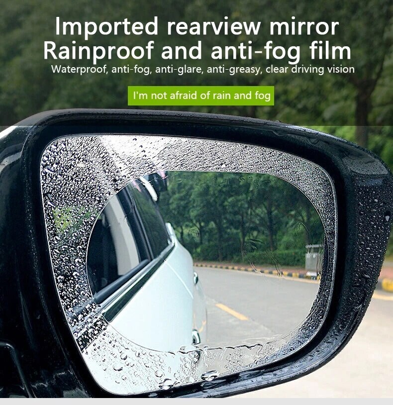 2Pcs Car Rainproof Clear Film Rearview Mirror Protective Sticker