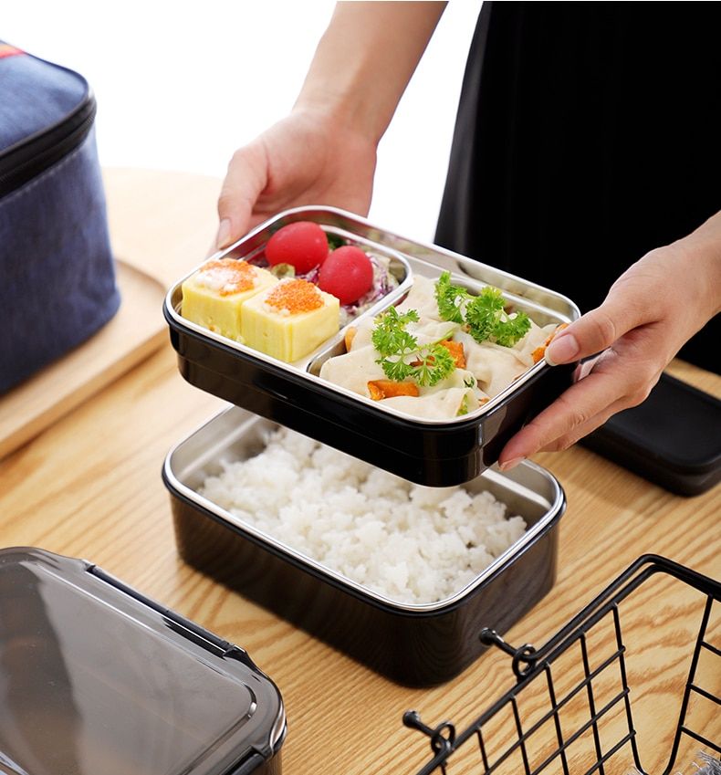 Double lunch Stainless Steel Bento Insulation Function Food Box
