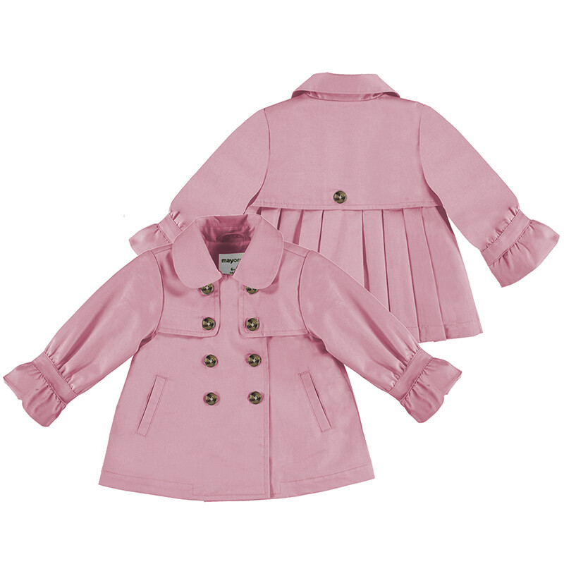 Mayoral 1497 Baby Girl Bubblegum Pink Trench Coat