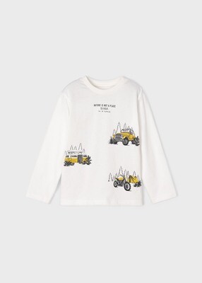 Mayoral 4008 Boy's LS Automobile T-Shirt/, Color: NATA, Size: 8