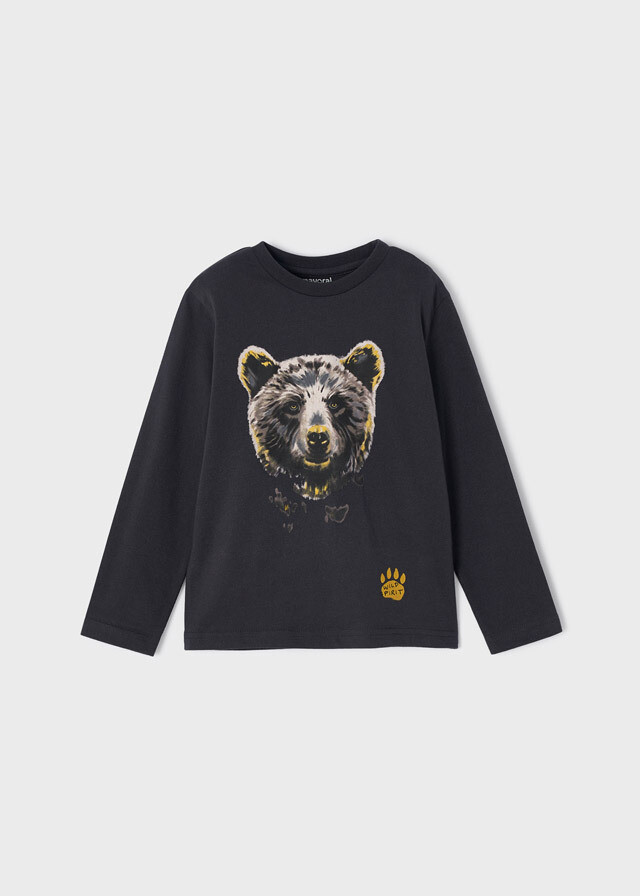 Mayoral 4006 Boy’s LS Bear T-Shirt /CARBONO, Size: 2