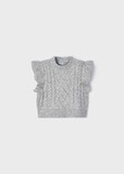 Mayoral 4313 Girl's Ruffle Sleeve Knit Vest /PLATA VIGORE, Size: 4