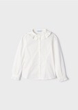 Mayoral 4193 Girl's LS Poplin Blouse/, Color: CRUDO, Size: 2