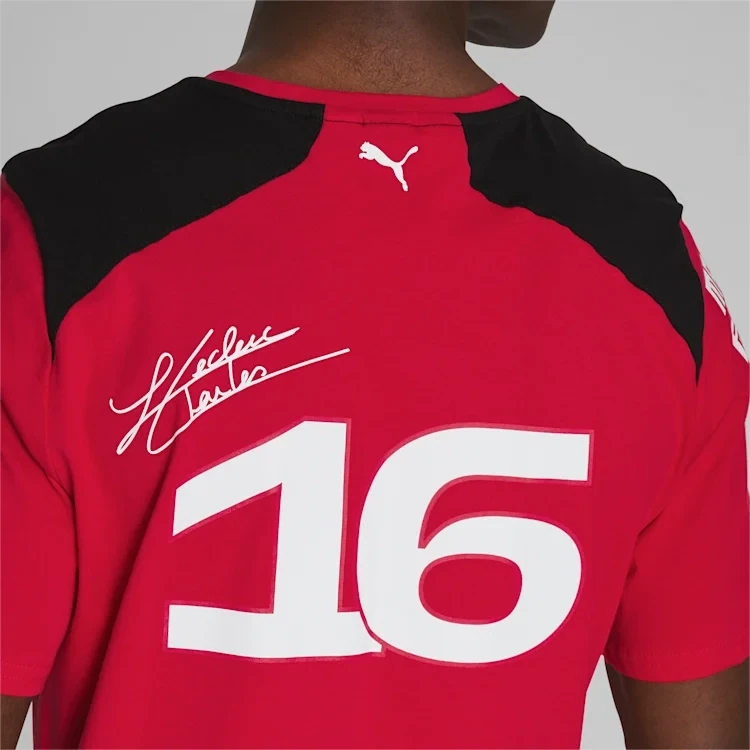 Puma 763420 01 Mens Red & Black Ferrari SF Leclerc T-Shirt