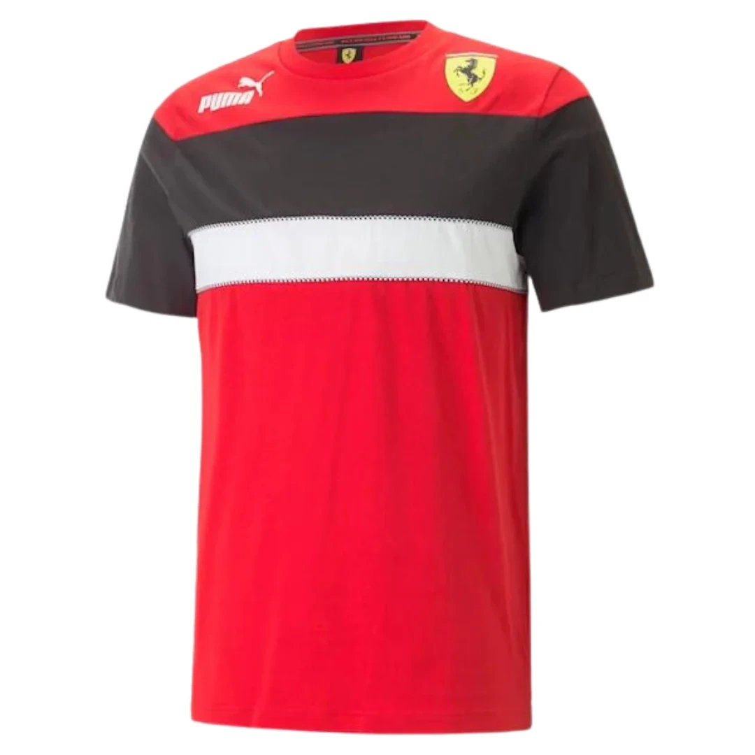 Puma 538159 02 Mens Red, Black, White Ferrari Race SDS T-Shirt