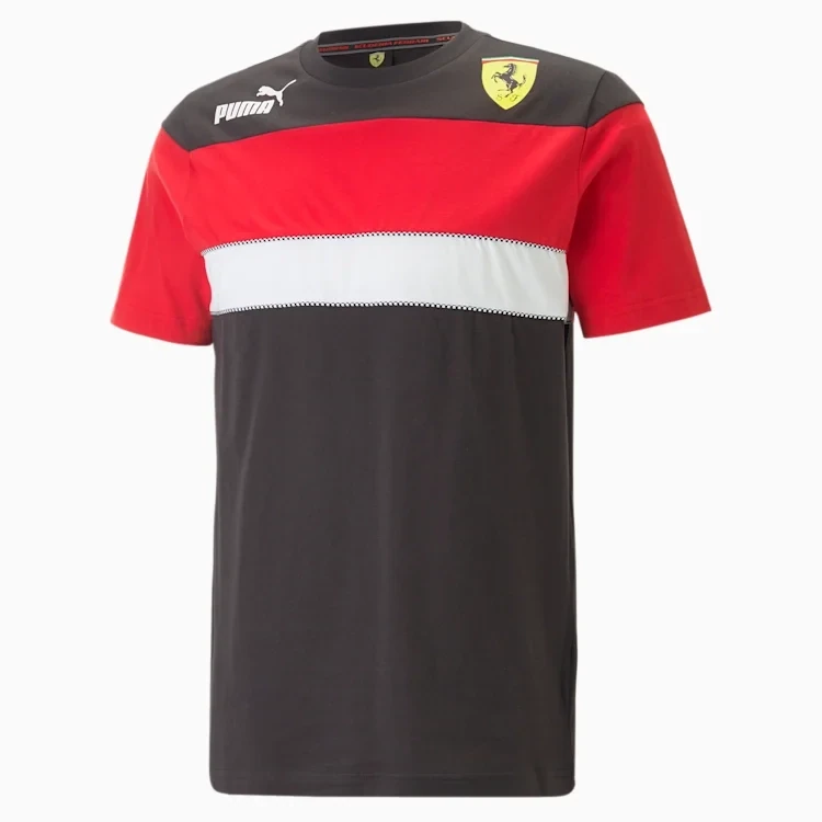 Puma 538159 01 Mens Black, Red, & White Ferrari Race SDS T-Shirt