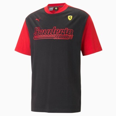 Puma 538149 01 Mens Black & Red Ferrari Race Statement T-Shirt