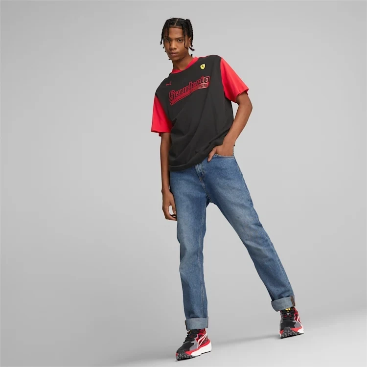 Puma 538149 01 Mens Black & Red Ferrari Race Statement T-Shirt