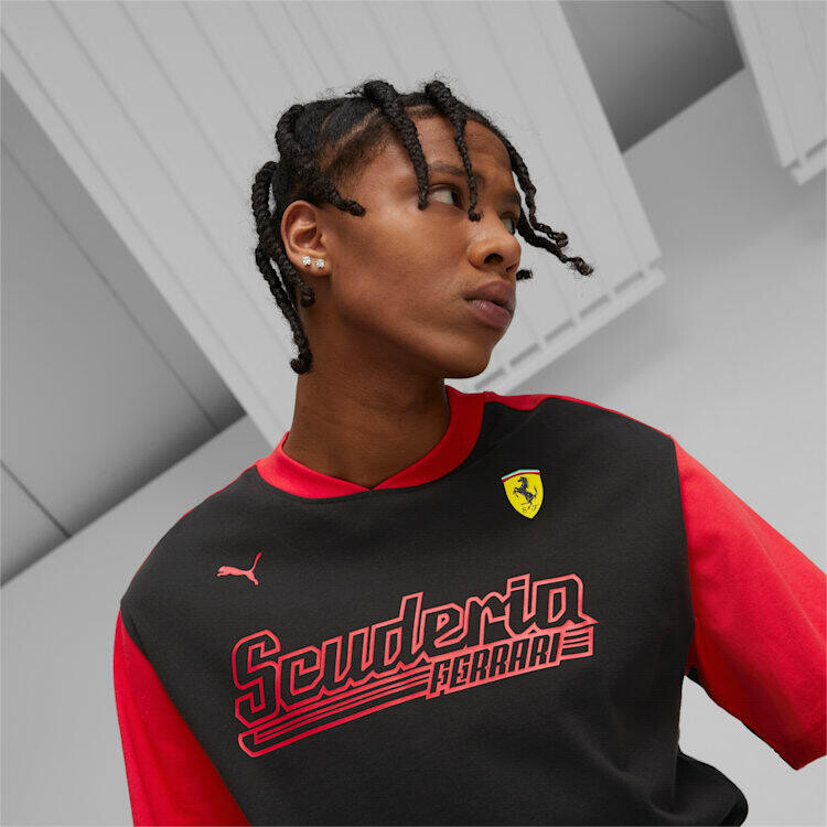 Puma 538149 01 Mens Black & Red Ferrari Race Statement T-Shirt
