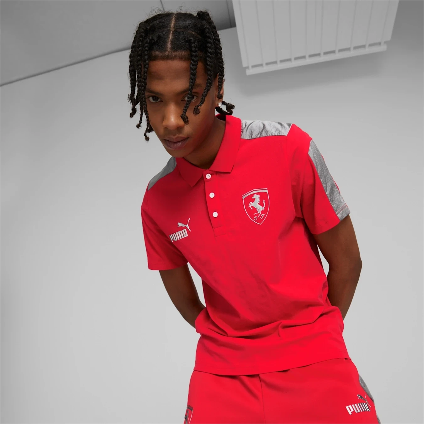 Puma 538207 02 Mens Red Ferrari Race MT7 MC Polo