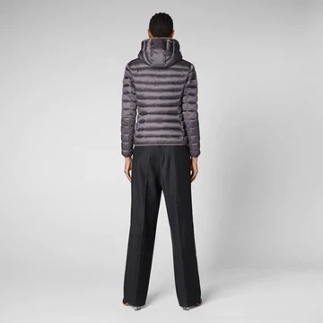 Save The Duck D33620W-IRIS15 Women's Alexis Hooded Puffer Coat – Purple Smoke