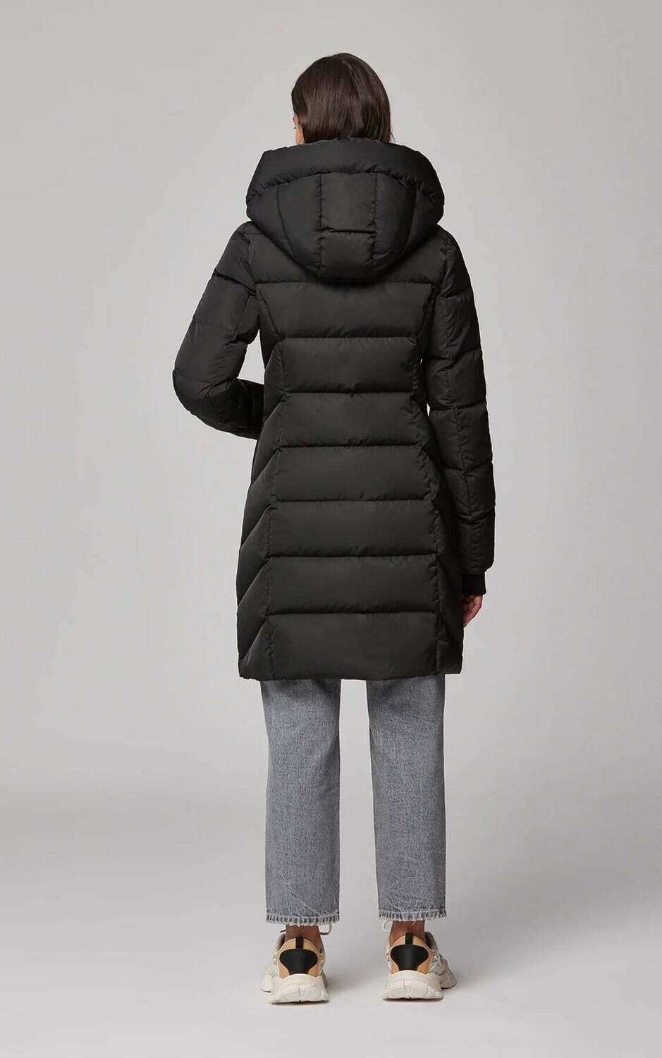 Soia & Kyo SONNY-TD Women's Long Hooded Down-Filled Puffer Coat – Black