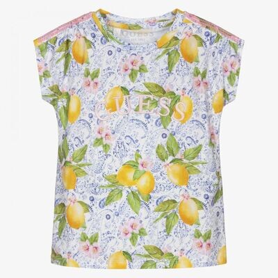 Guess K2GI02K6YW1 Girl’s Lemon Floral T-shirt