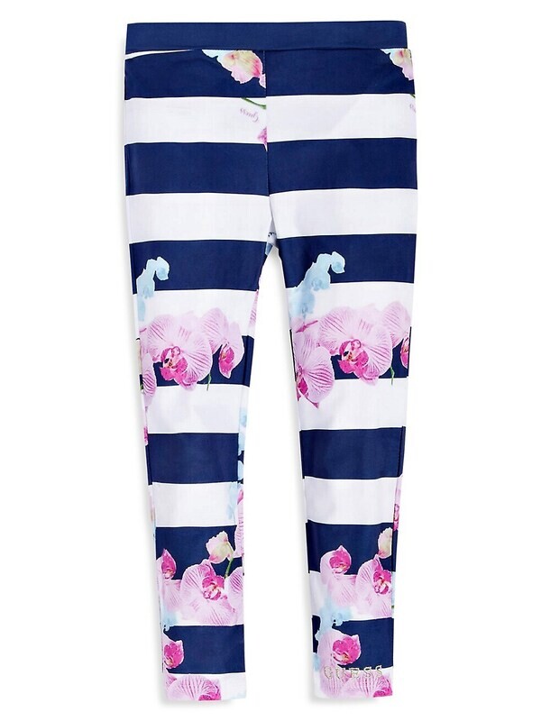 Guess K2RB02KAZM0 Leggings Blue and white strippes with flowers