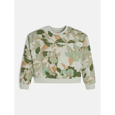Guess J2YQ00KA6R3 Girl’s LS Crew Neck  Sweatshirt /OLIVE FOLIAGE