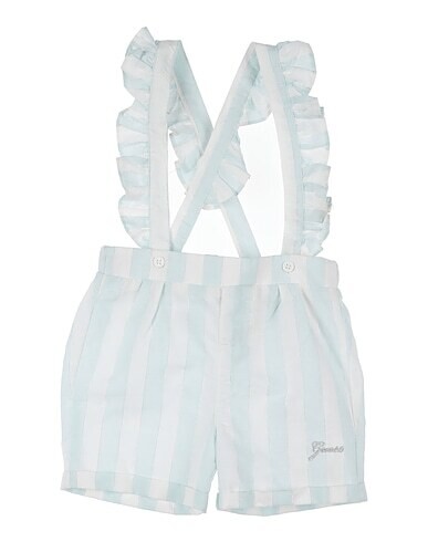 Guess Baby Girl A2GG01K6YW1 Baby Blue Striped Jumpsuit Romper White T Shirt