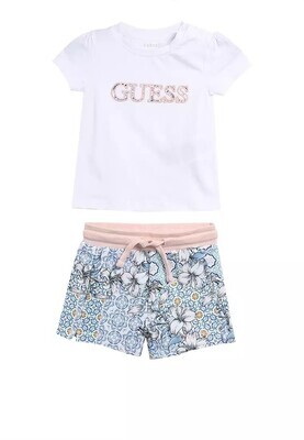 Guess A3GG07K6YW3 Baby Girl's SS T-Shirt & Shorts Set 2PC/