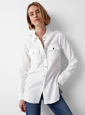 Michael Kors MS340HA604 Women's Linen Slub Tunic in White