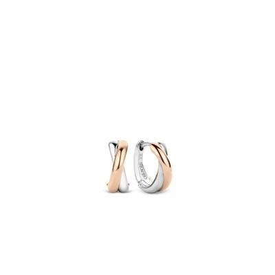 Ti Sento 7667SR Earrings Small Hoops Rose Gold/Silver