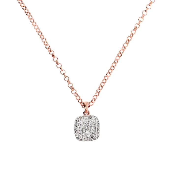 Bronzallure WSBZ00617.WR Necklace w/ Square CZ Pendant