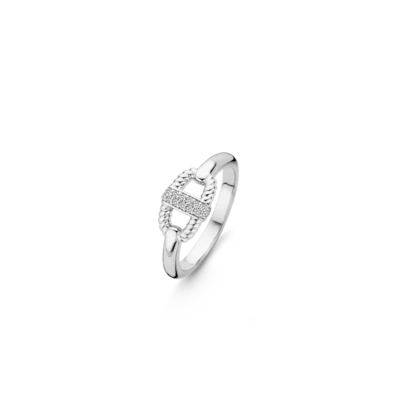 Ti Sento 12140ZI Ring Silver Link Buckle Centre