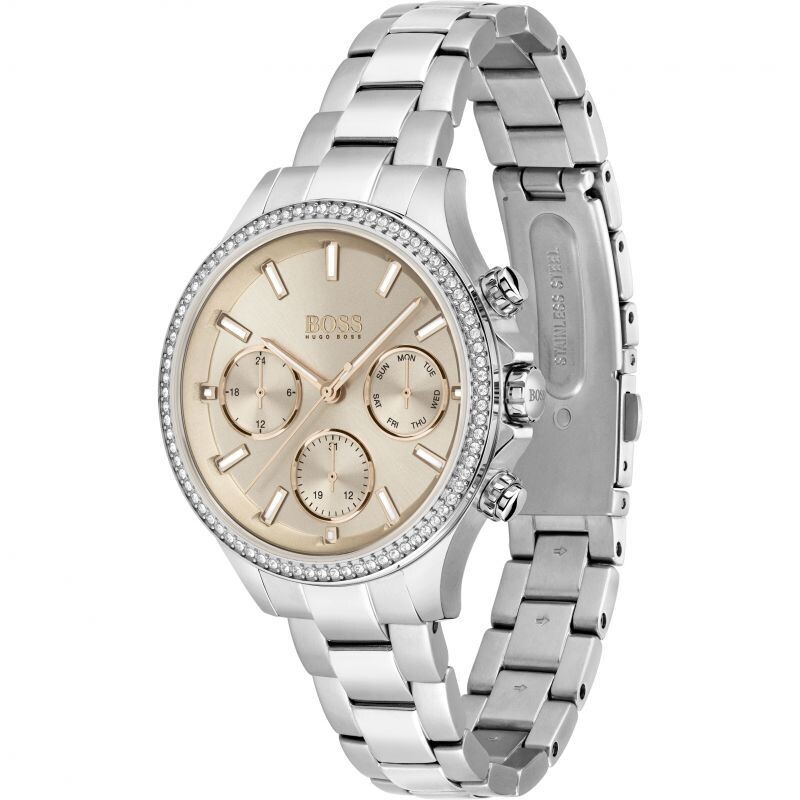 Hugo Boss 1502565 Womens Watch Pink Face and Silver Stainless strap