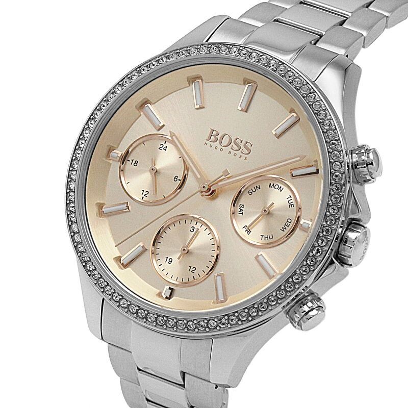 Hugo Boss 1502565 Womens Watch Pink Face and Silver Stainless strap