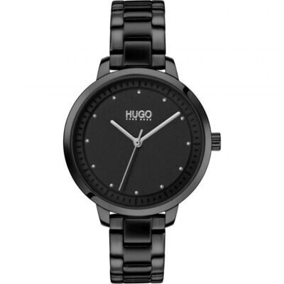 Hugo Boss 1540038 Womens Watch Black Face and Black Stainless Steel Strap