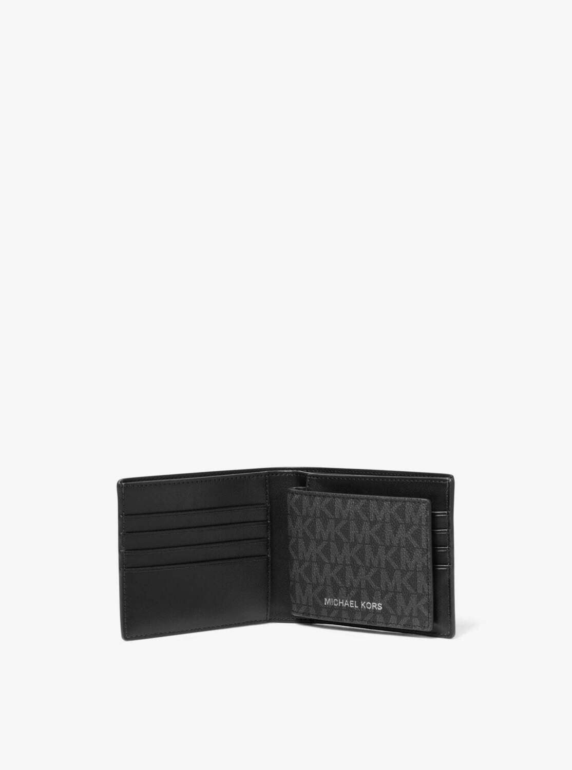 Michael Kors 39F9LGYF2B Men's Greyson Billfold w/ Passcase – Black