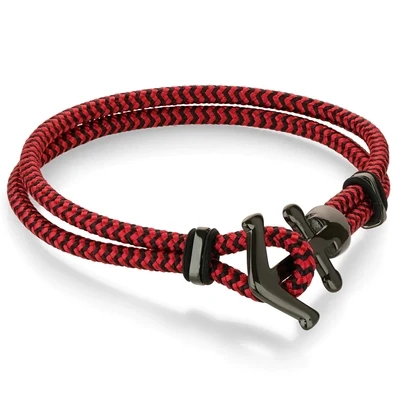 Italgem SCB64 Black Ip S steelanchor red black nylon bracelet