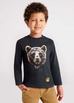Mayoral 4006 Boy’s LS Bear T-Shirt /CARBONO
