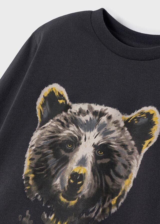 Mayoral 4006 Boy’s Long Sleeve Bear T-Shirt – Carbono